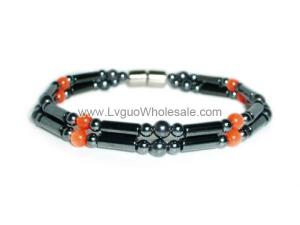 Magnet Clasp - 18cm Hematite Stone Beaded Bracelet